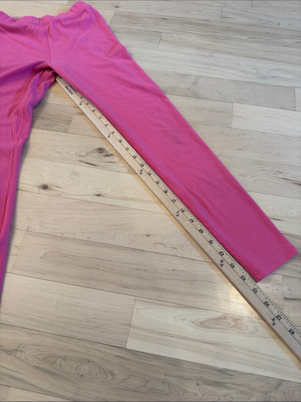 Alo-Bright Pink High Waisted Ribbed Leggings-XS-Athletic Athleisure - Picture 3 of 5